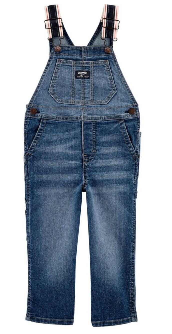 Oshkosh denim overalls bibs stripe straps Jean classic Y2K style pockets 9 mo
